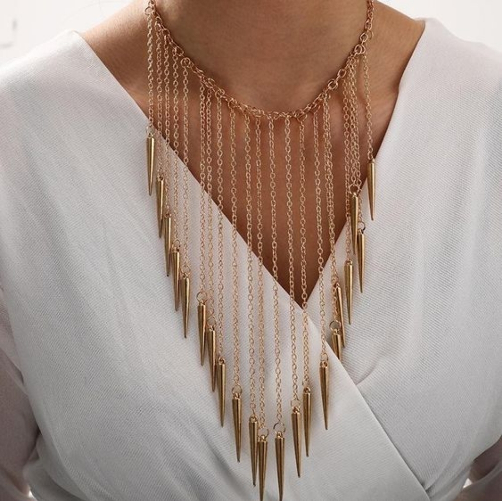 Gold Tassels Necklace